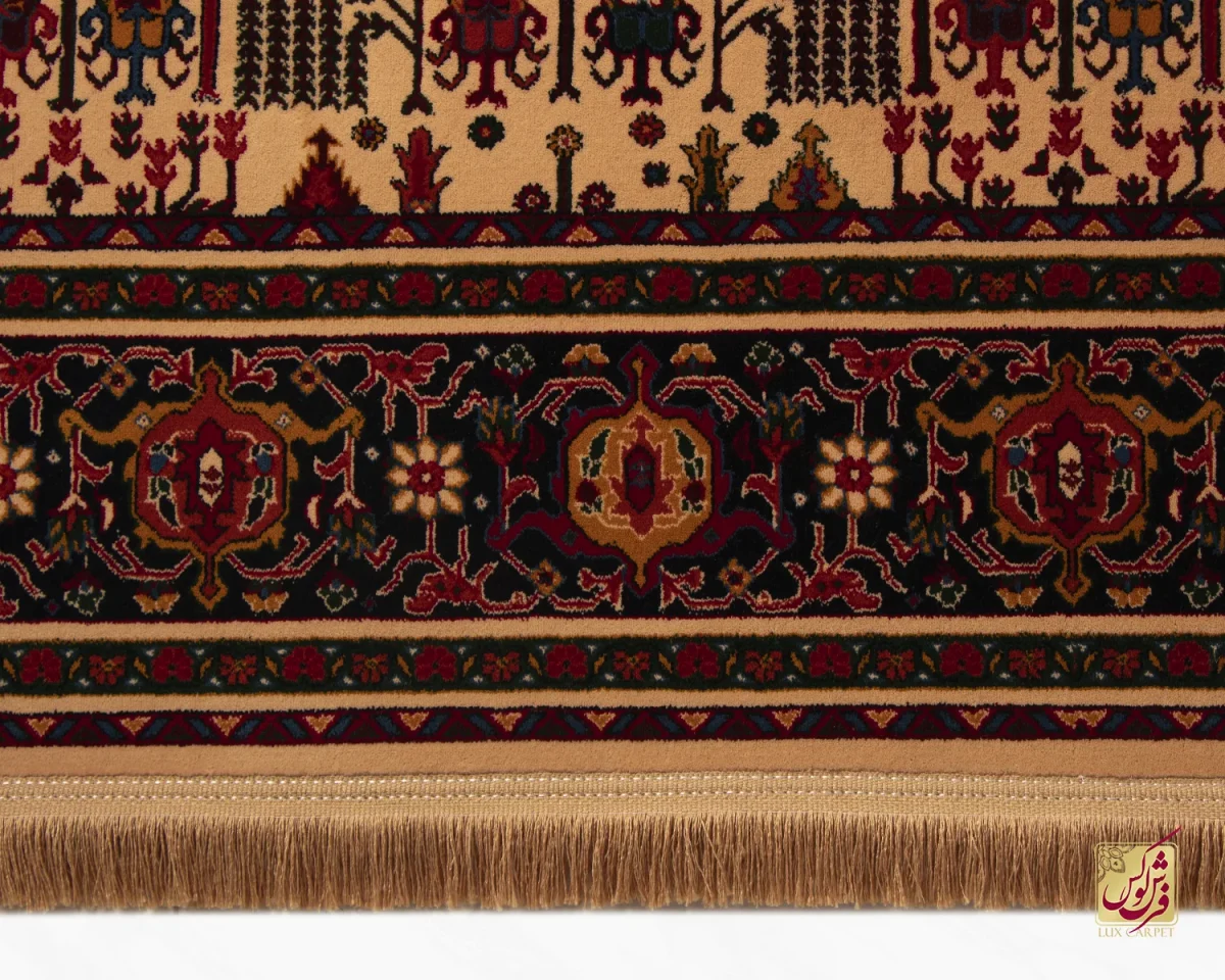 فرش کلاسیک 7017 نخودی سرمه‌ای - تصویر 4