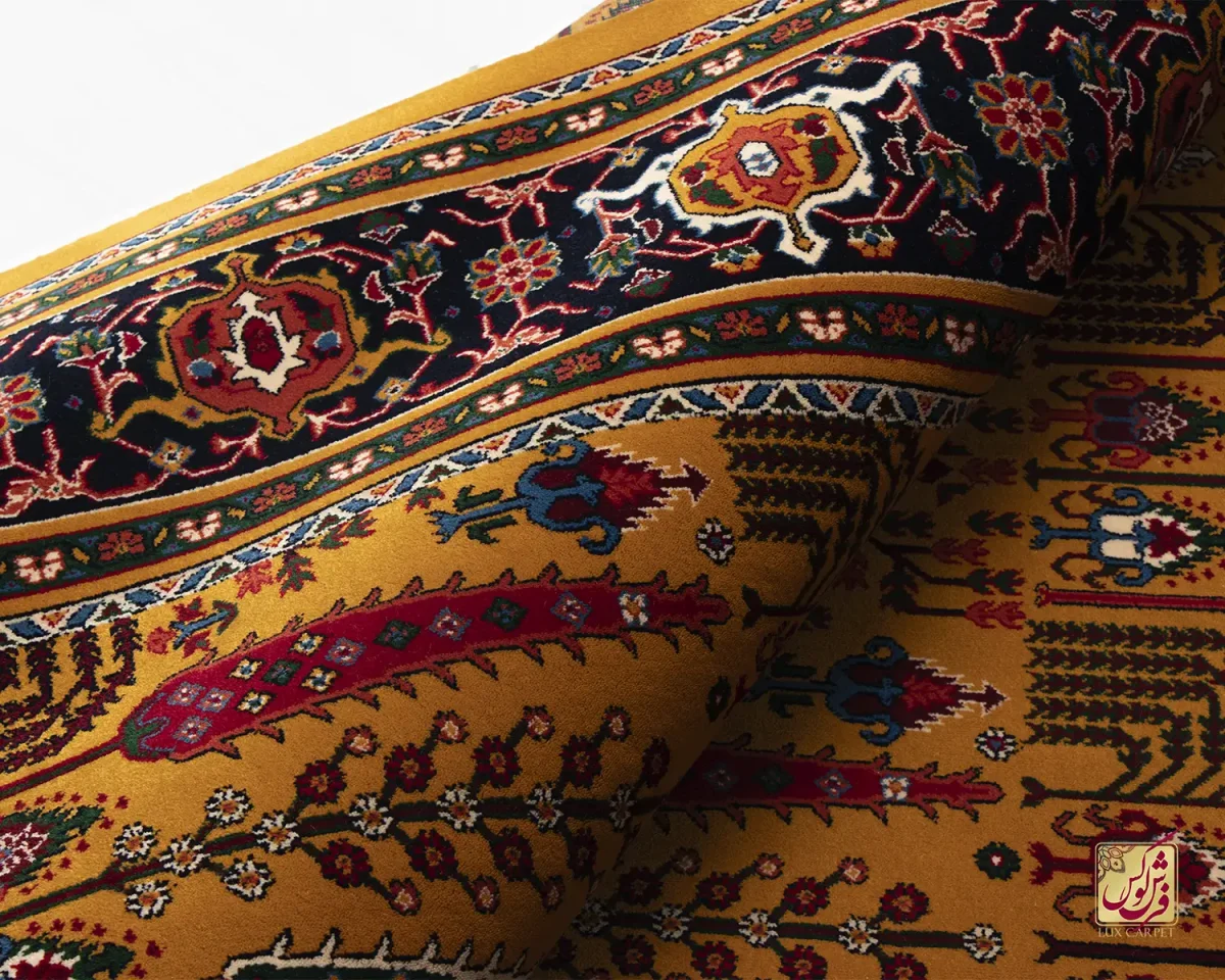 فرش  کلاسیک 7017 طلایی سرمه‌ای - تصویر 7