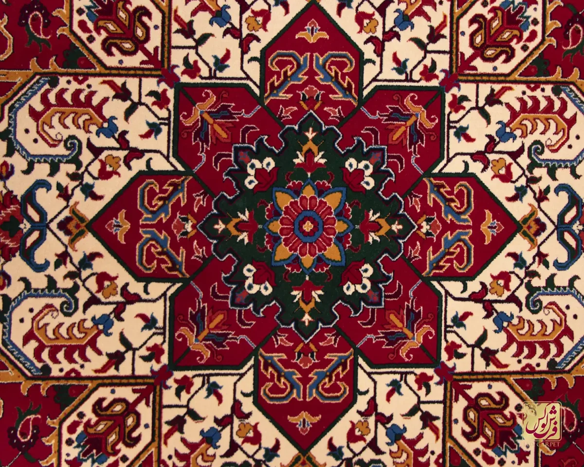 فرش کلاسیک 7022 لاکی کرم - تصویر 3