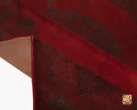 فرش ابریشم ماشینی 702440 قرمز زغالی - Image 2