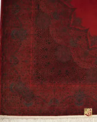 فرش ابریشم ماشینی 702440 قرمز زغالی - Image 3