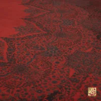 فرش ابریشم ماشینی 702440 قرمز زغالی - Image 6