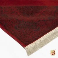 فرش ابریشم ماشینی 702440 قرمز زغالی - Image 8