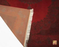 فرش ابریشم ماشینی 702440 قرمز زغالی - Image 9