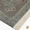 فرش ابریشم ماشینی 702550 فیروزه‌ای طلایی - تصویر 9