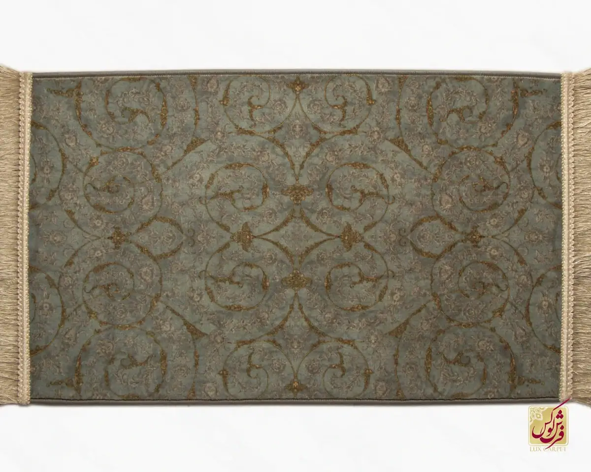 702550.webp پادری ابریشم ماشینی 702550 فیروزهای طلایی - تصویر 1