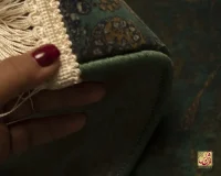 پادری ابریشم ماشینی 702556 سبز طلایی - Image 3