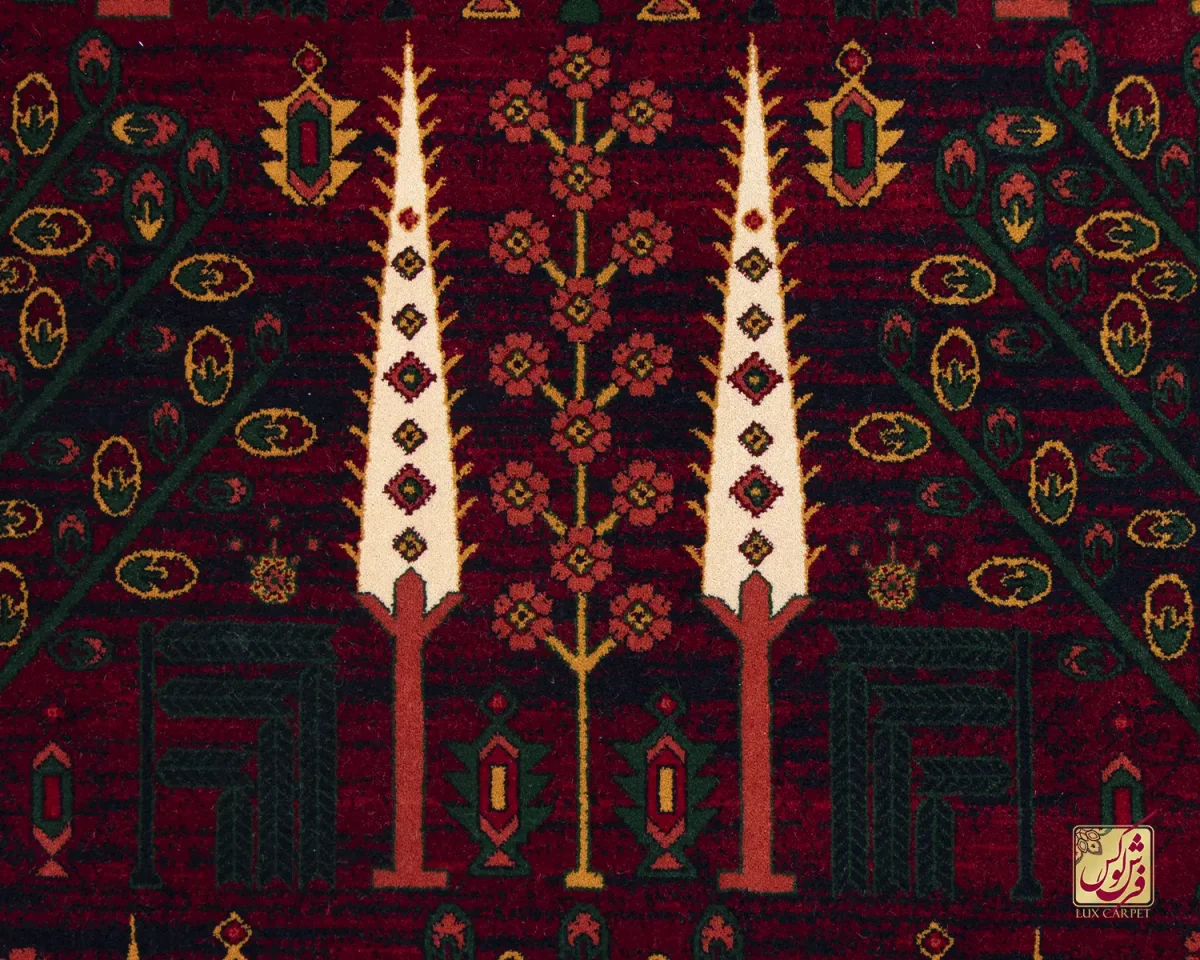 فرش وینتیج 7027 لاکی سبز - تصویر 12