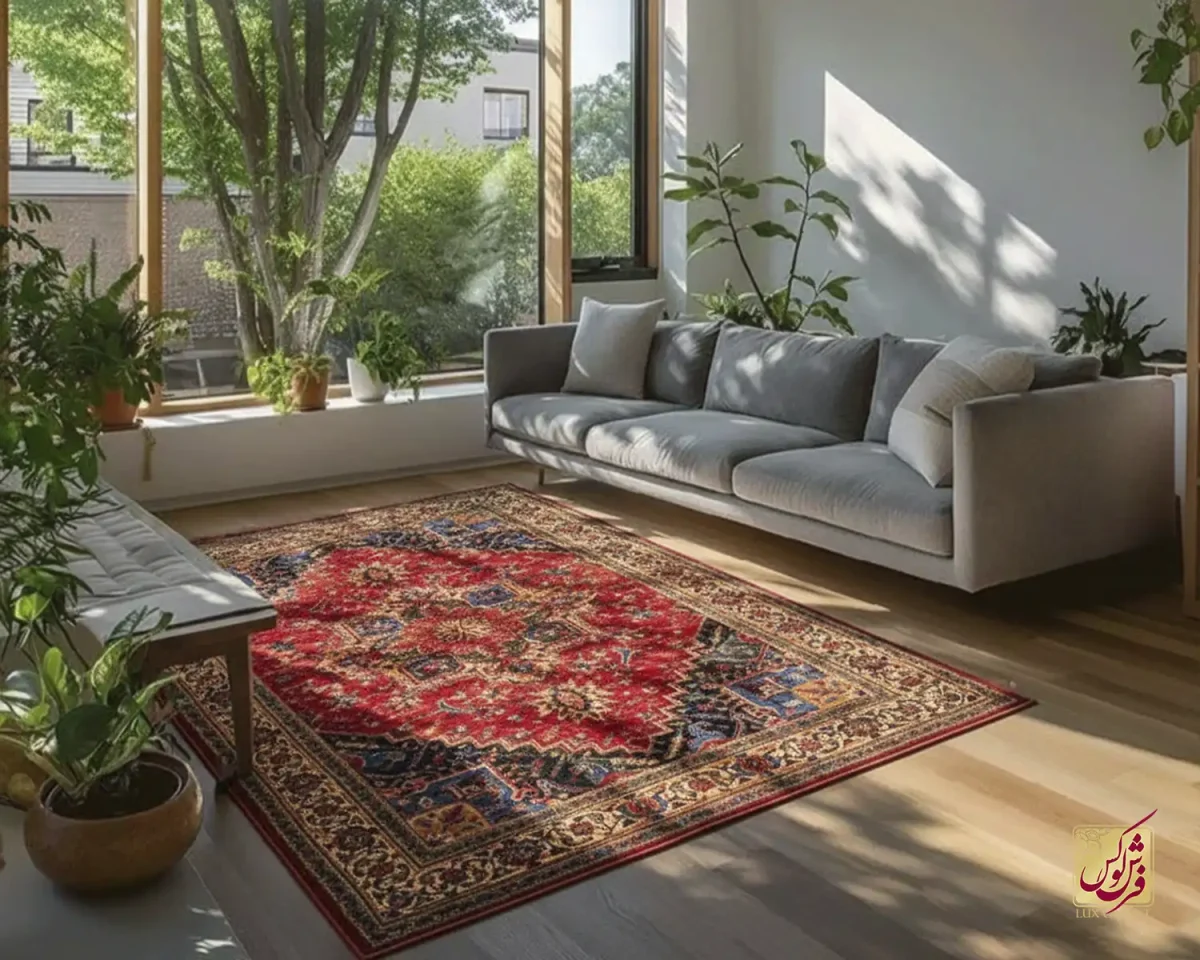 فرش وینتیج 7040 سبز لاکی - تصویر 1