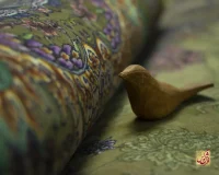 فرش ابریشم ماشینی 705060 سبز - تصویر 4