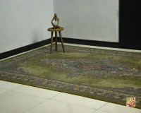 فرش ابریشم ماشینی 705060 سبز