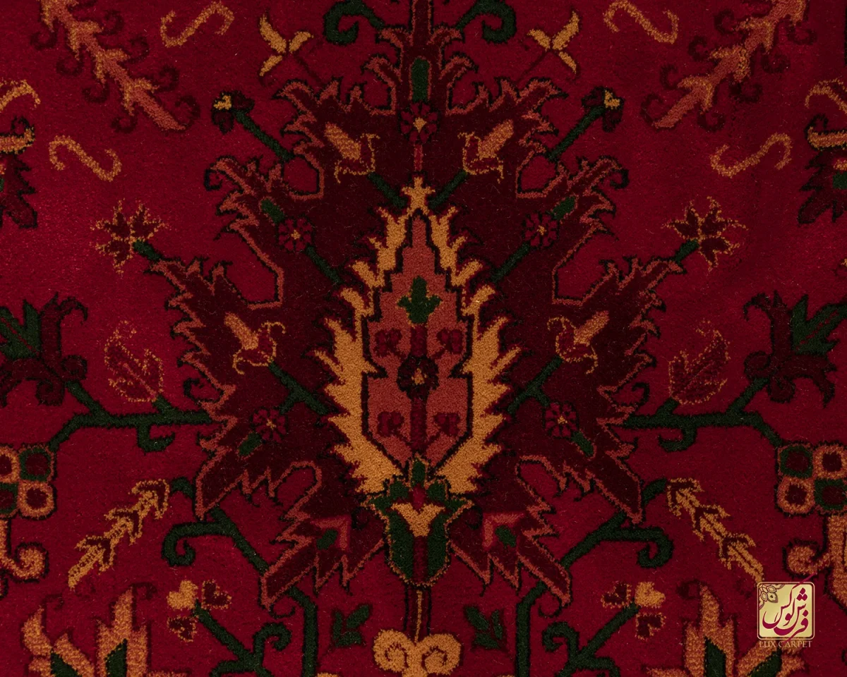 فرش ابریشم ماشینی 7055 لاکی - تصویر 13