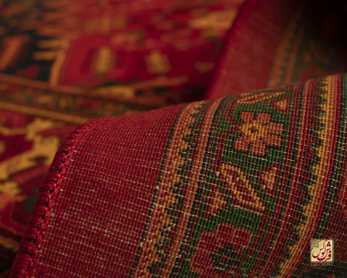 فرش ابریشم ماشینی 7055 لاکی - تصویر 6