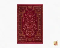 فرش ابریشم ماشینی 7058 لاکی - Image 2