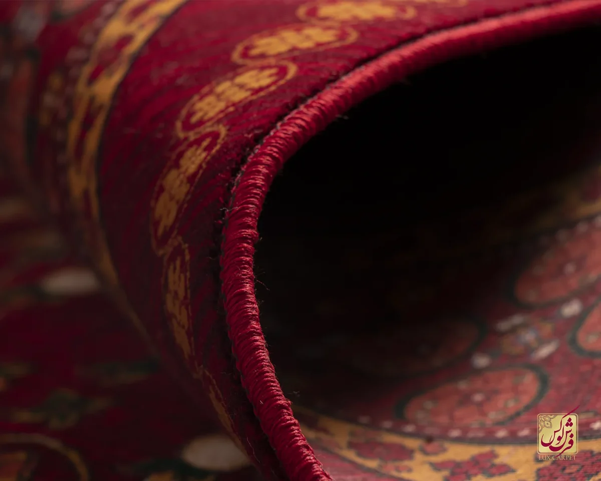 فرش ابریشم ماشینی 7058 لاکی - تصویر 4