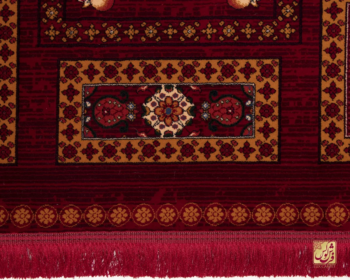 فرش ابریشم ماشینی 7058 لاکی - تصویر 9