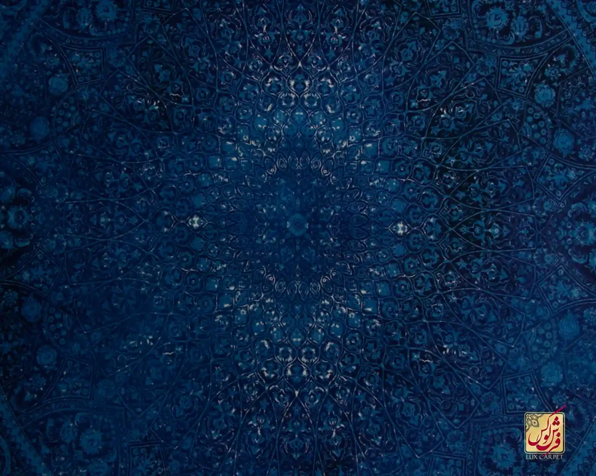 فرش وینتیج 710308 سرمه‌ای - تصویر 3