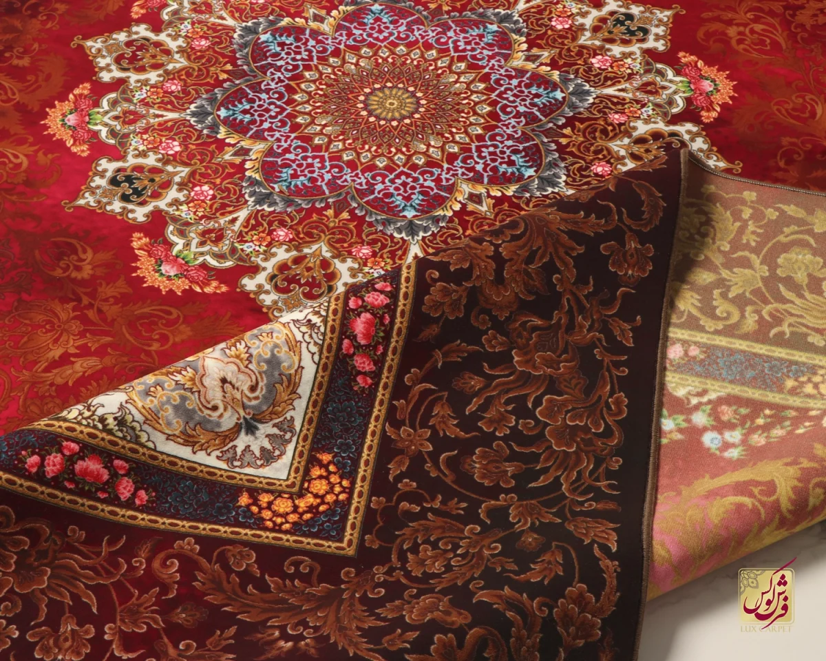 فرش وینتیج 711601 لاکی قهوه‌ای - تصویر 3