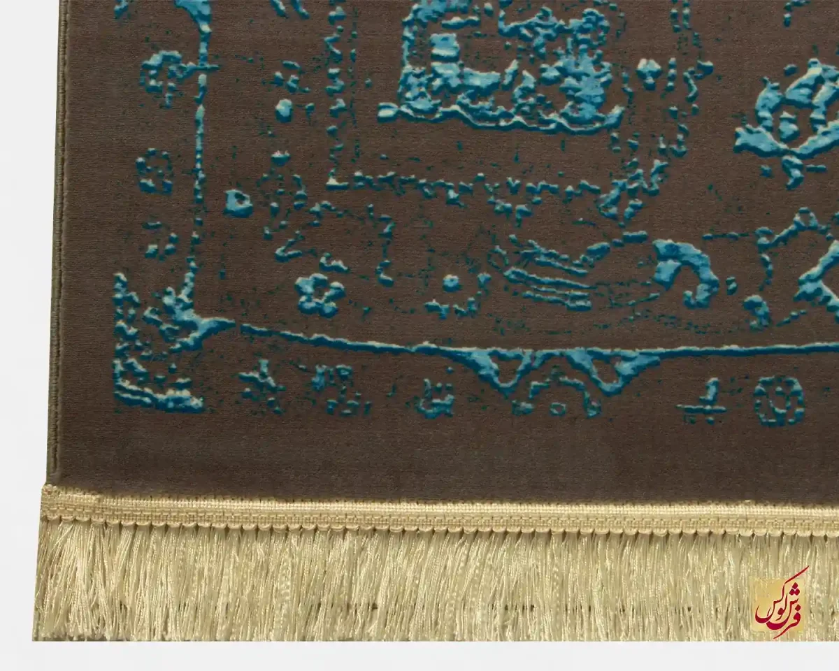 فرش وینتیج 711704 طوسی آبی - تصویر 4