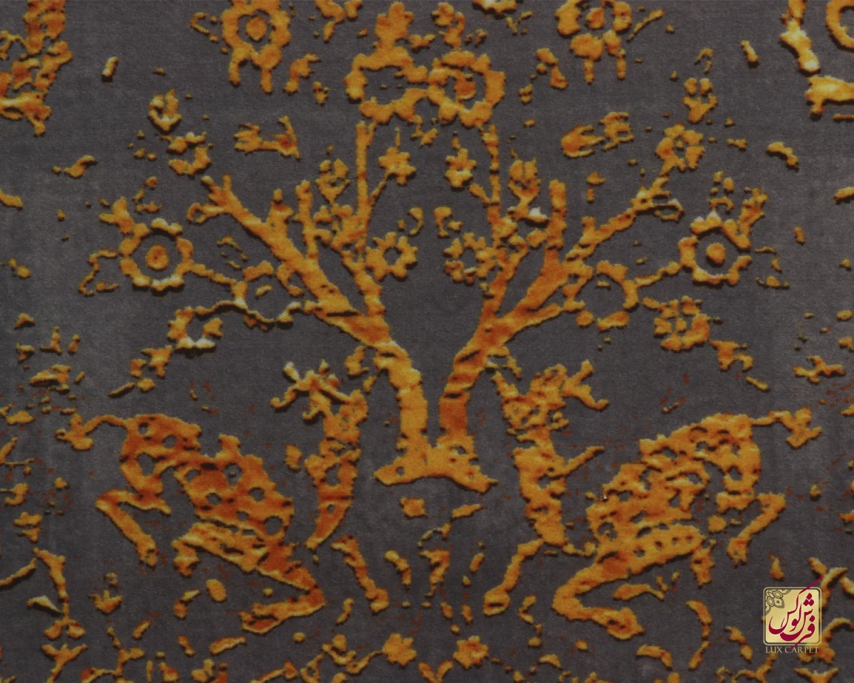 فرش وینتیج 711706 طوسی طلایی - تصویر 3