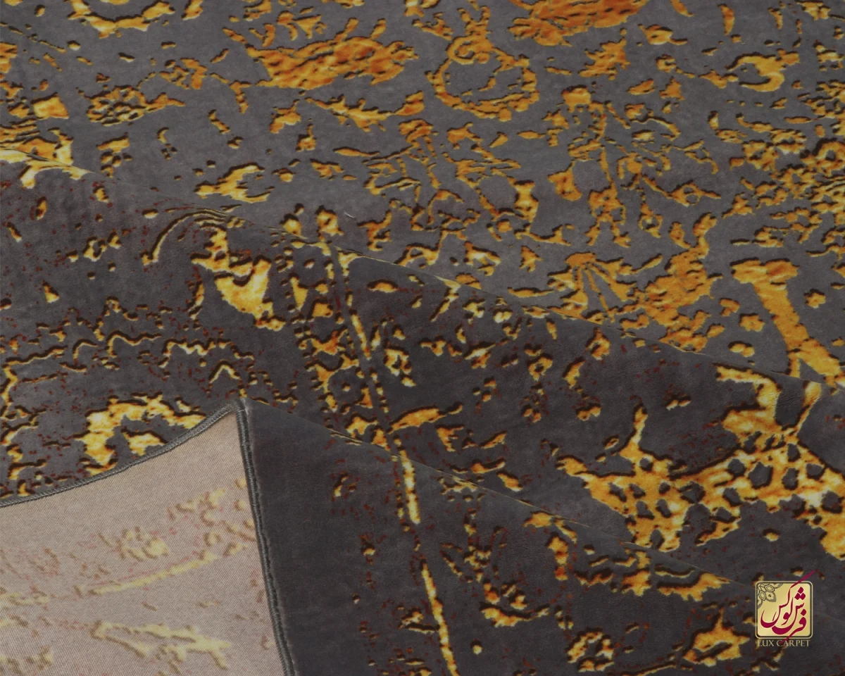 فرش وینتیج 711706 طوسی طلایی - تصویر 2