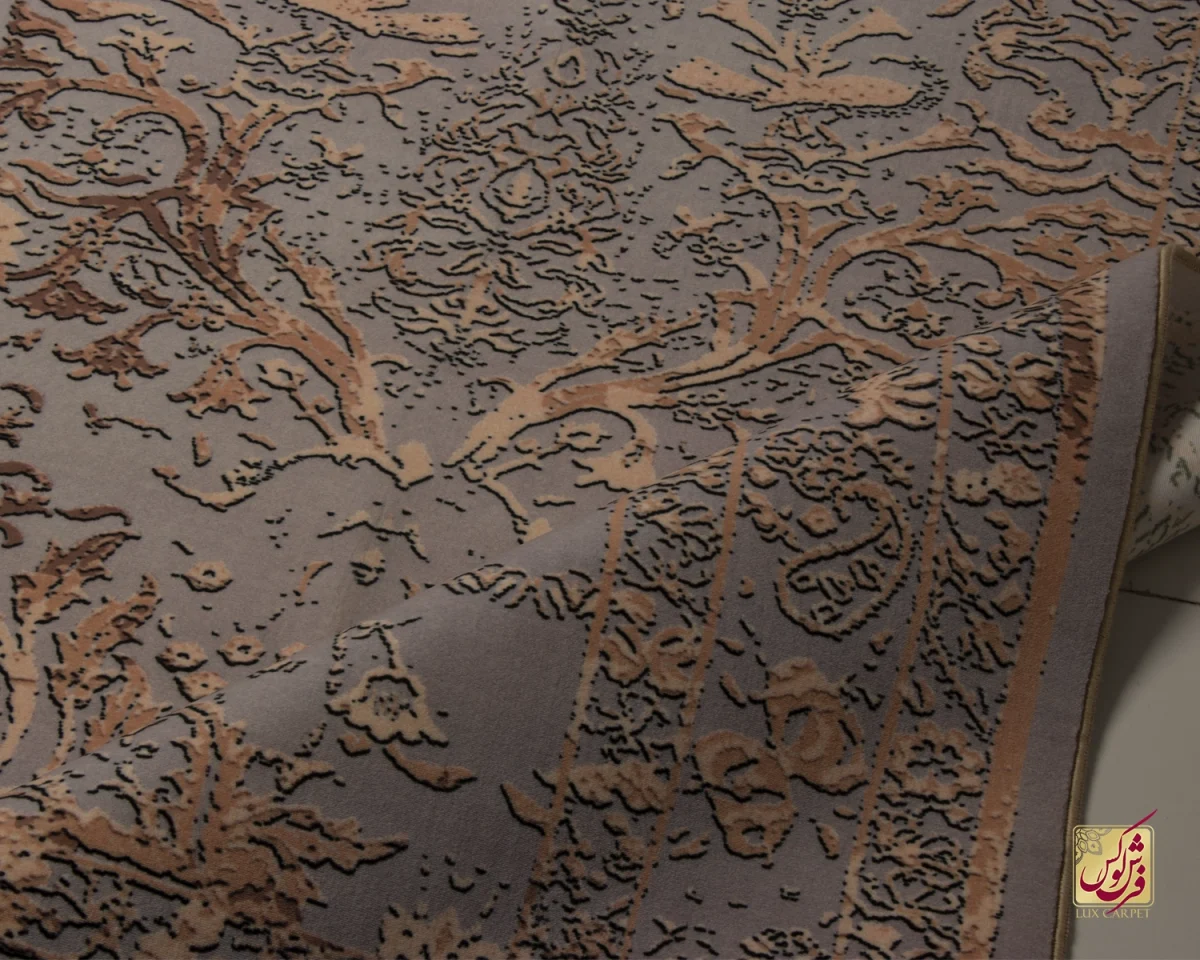 فرش وینتیج 711800 طوسی کرم - تصویر 2