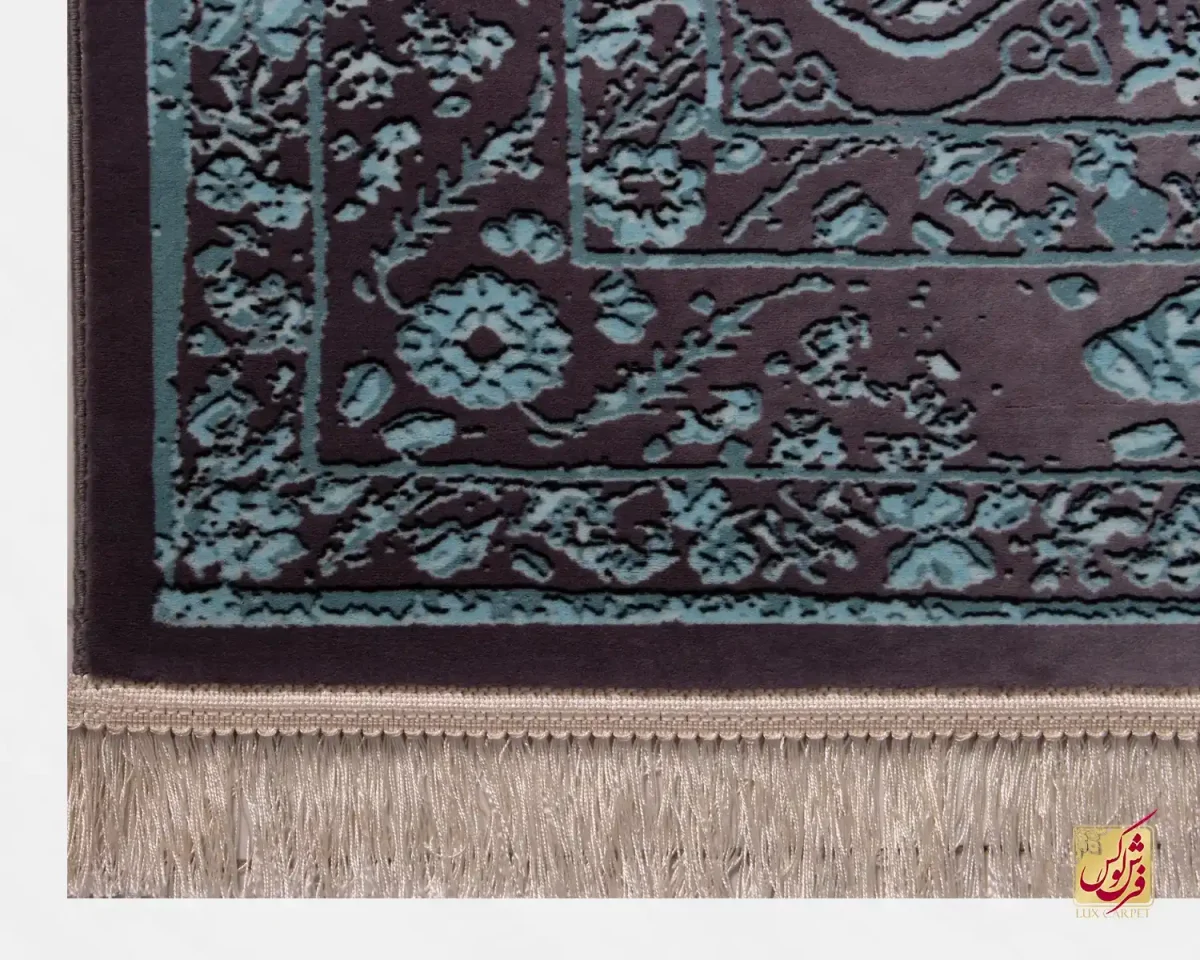 فرش وینتیج 711806 طوسی فیروزه‌ای - تصویر 3