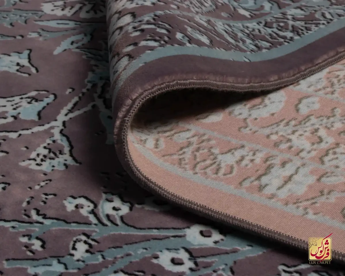 فرش وینتیج 711806 طوسی فیروزه‌ای - تصویر 4