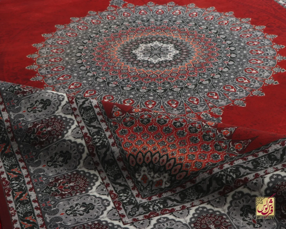 فرش وینتیج 712101 لاکی طوسی - تصویر 2