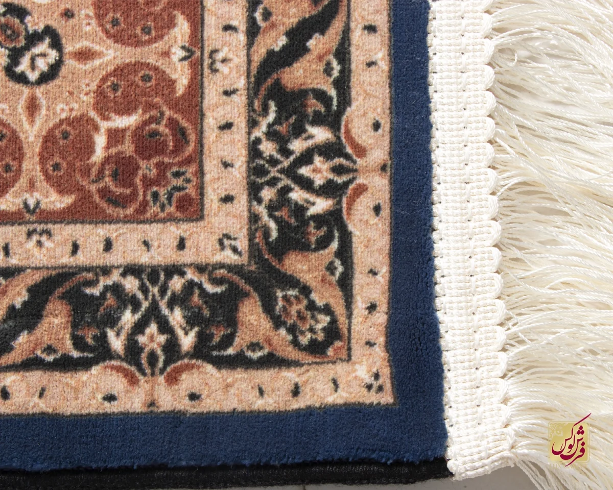 فرش وینتیج 712105 سرمه‌ای آجری - تصویر 2