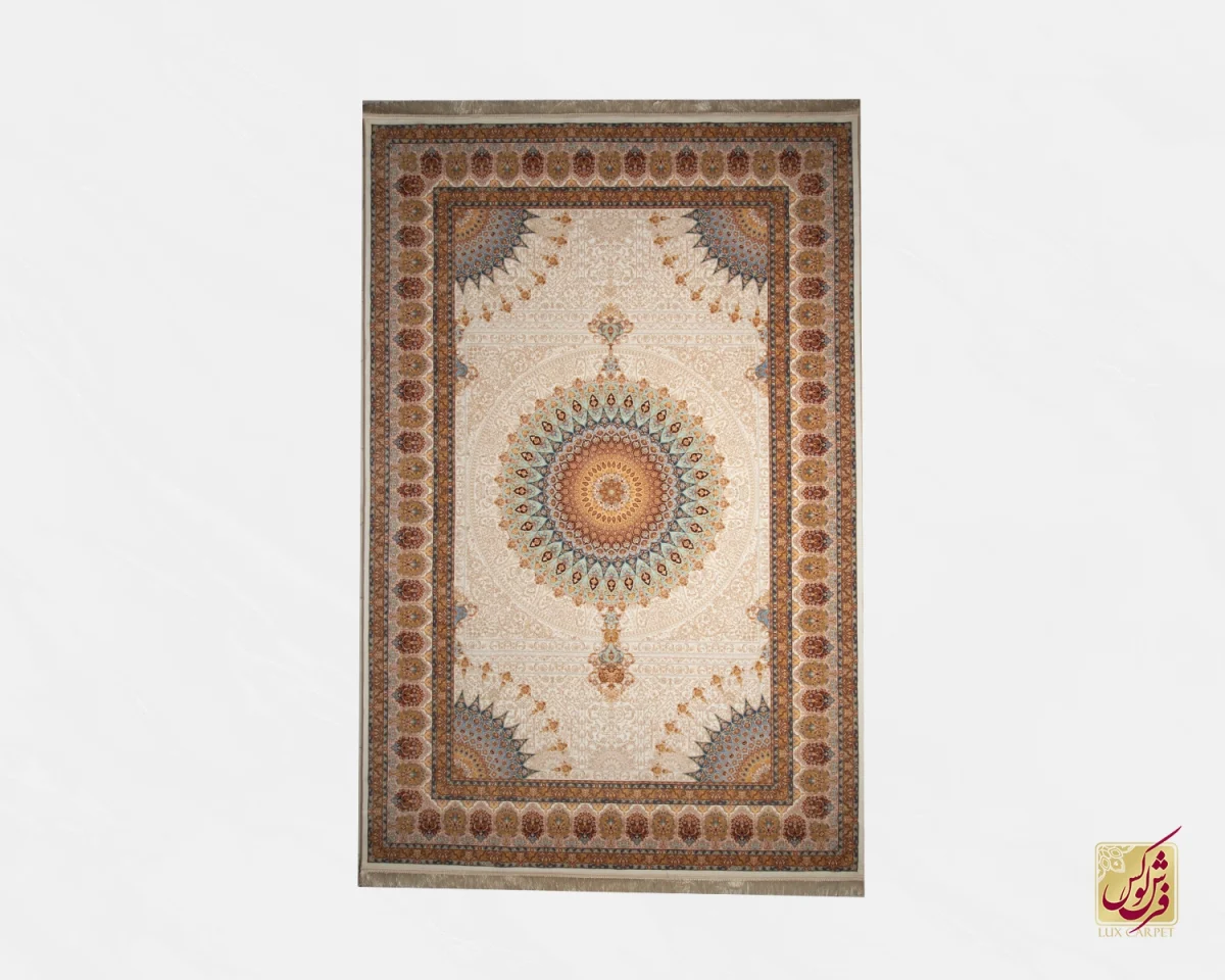 712109-1 فرش کلاسیک 712109 کرم آجری - تصویر 1