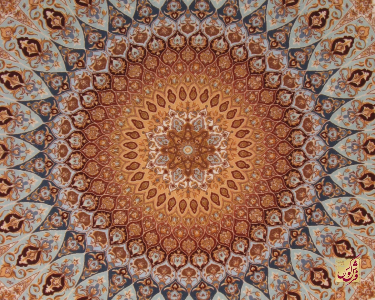 فرش کلاسیک 712109 کرم آجری - تصویر 3