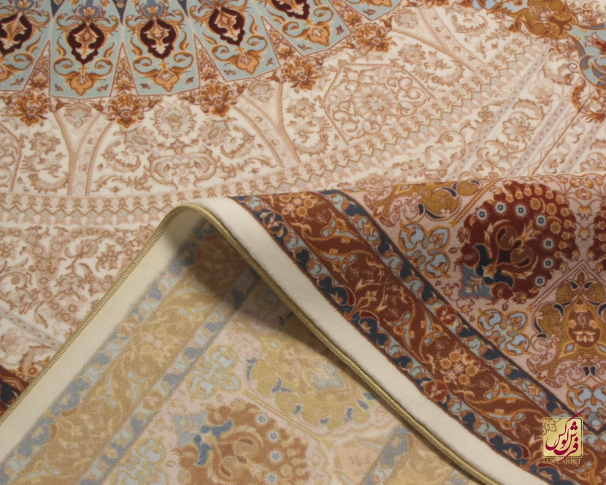 فرش کلاسیک 712109 کرم آجری - تصویر 5