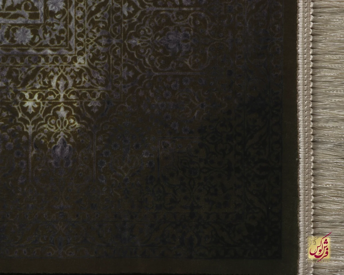 فرش وینتیج 712205 ذغالی کرم - تصویر 3