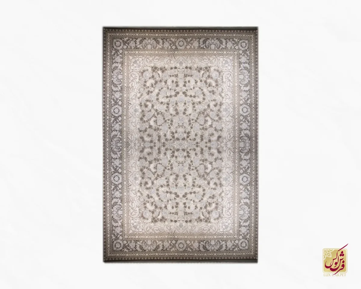 فرش کلاسیک 7124 طوسی کرم - تصویر 1