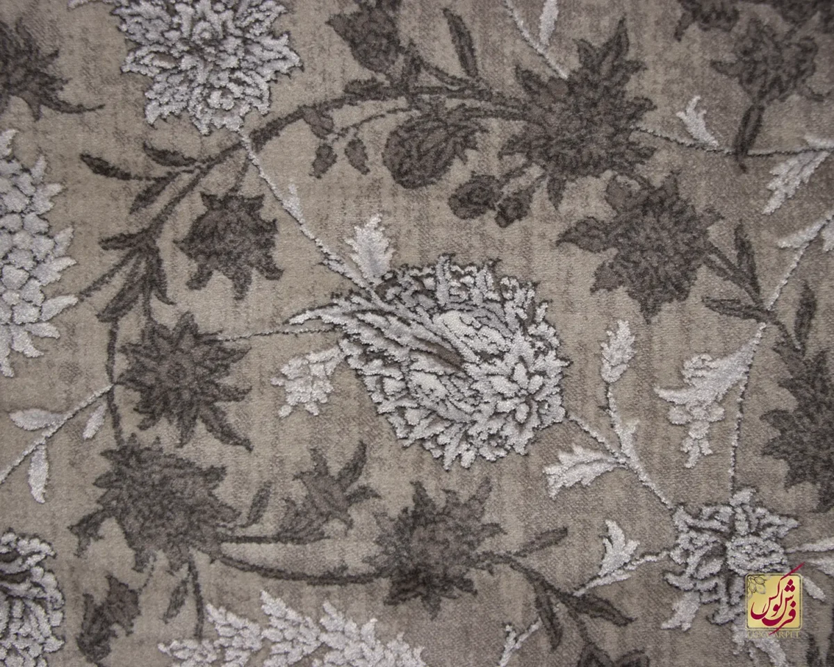 فرش کلاسیک 7124 طوسی کرم - تصویر 3