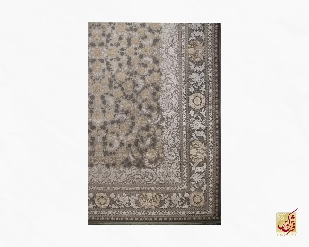 فرش کلاسیک 7127 نسکافه‌ای کرم طلایی - تصویر 2