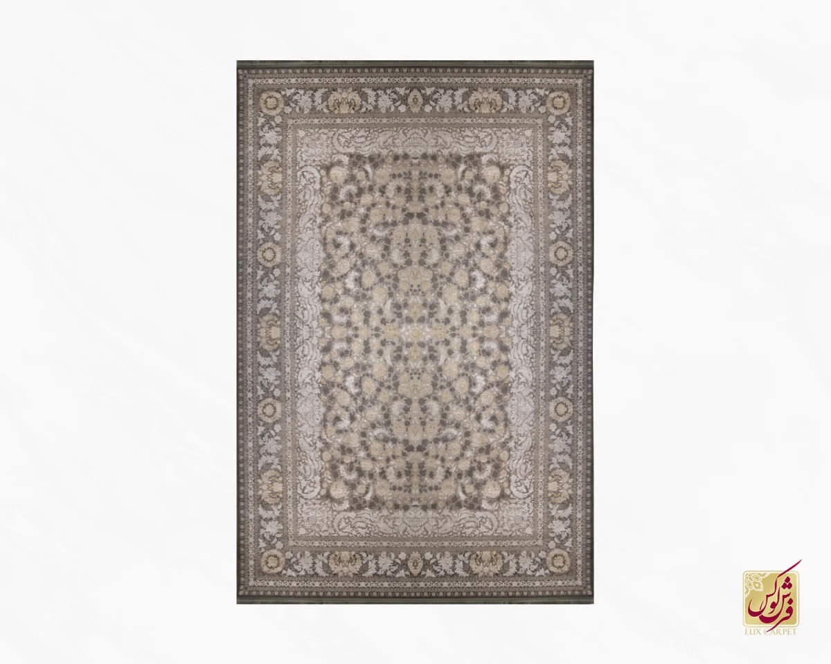 فرش کلاسیک 7127 نسکافه‌ای کرم طلایی - تصویر 1