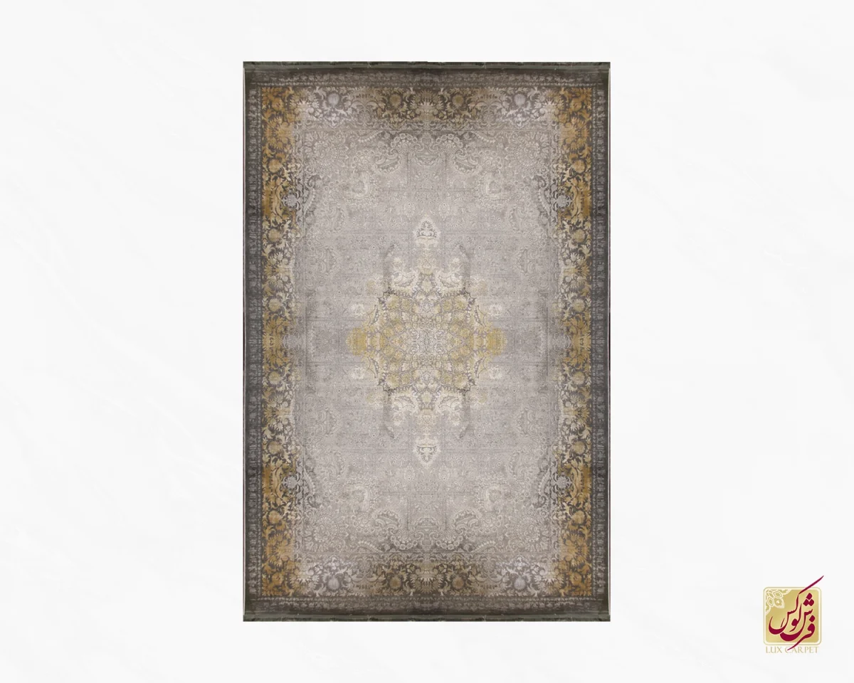 فرش وینتیج 7138 طوسی طلایی - تصویر 1