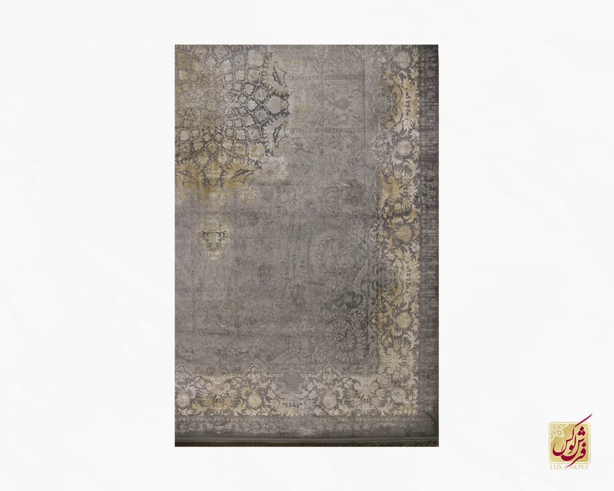 فرش وینتیج 7138 طوسی طلایی - تصویر 2