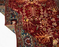 فرش ابریشم ماشینی 730301 قرمز آبی - Image 2
