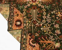 فرش ابریشم ماشینی 730302 سبز نارنجی - Image 2