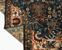 فرش ابریشم ماشینی 730303 آبی کرم - Image 2