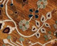 فرش ابریشم ماشینی 730305 آجری آبی - Image 4