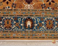 فرش ابریشم ماشینی 730305 آجری آبی - Image 5