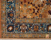 فرش ابریشم ماشینی 730305 آجری آبی - Image 7