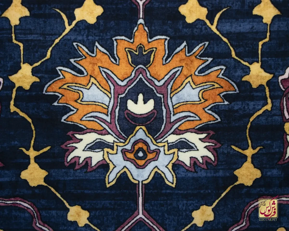 فرش وینتیج 730401 آبی - تصویر 2