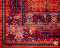 فرش ابریشم ماشینی 730600 لاکی - تصویر 8