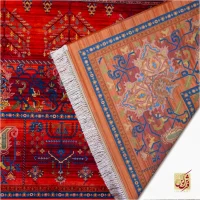 فرش ابریشم ماشینی 730600 لاکی - تصویر 5