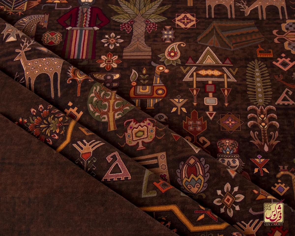 فرش ابریشم ماشینی 730800 قهوه ای - تصویر 10